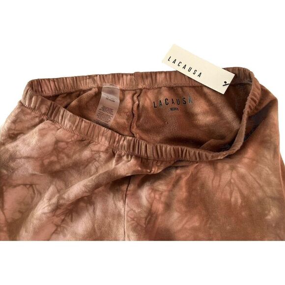 LACAUSA Anthropologie Women Sz Medium Jogger Pants Tie-Dye Brown Sweatpants NWT - Picture 4 of 10